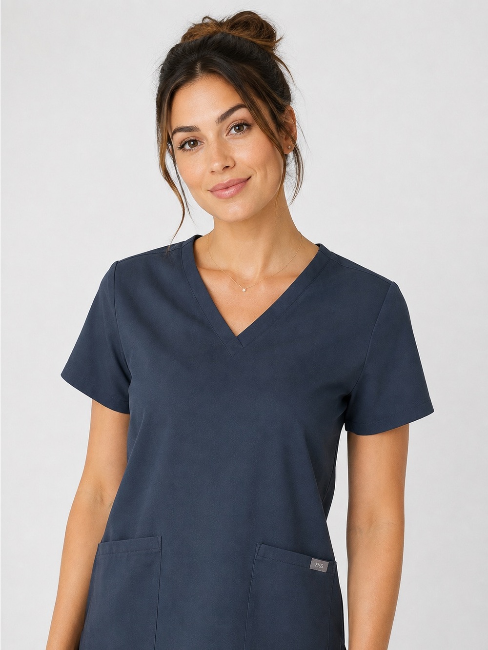 FIGS Women’s V-Neck Scrub Top Blue Gray Size L FW1100